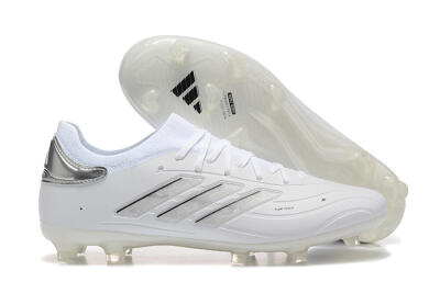 Adidas Copa Pure 2+ FG Low-Tops Soccer Cleats - White/Silver/Black