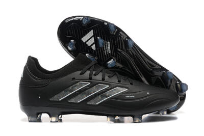 Adidas Copa Pure 2+ FG Low-Tops Soccer Cleats - Black/Silver/Blue