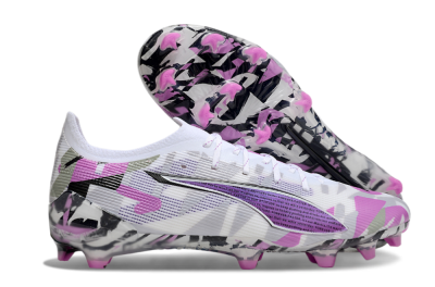 Puma Ultra Ultimate FG Low-Tops Soccer Cleats - White/Purple/Black