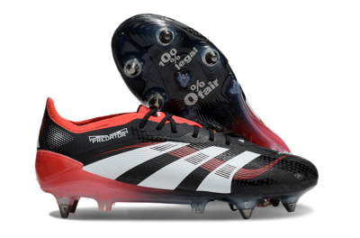 Adidas Predator 25 Elite SG Low-Tops Soccer Cleats - Black/White/Red