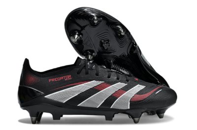 Adidas Predator 25 Elite SG Low-Tops Soccer Cleats - Black/White/Red