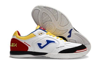 Joma Top Flex IC Low-Tops Soccer Shoes - White/Yellow/Red