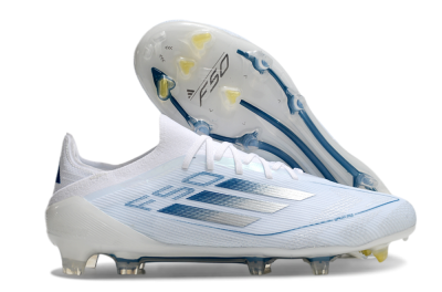 Adidas F50 Elite FG Low-Tops Soccer Cleats - White/Silver/Blue