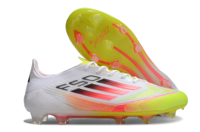 Adidas F50 Elite FG Low-Tops Soccer Cleats - White/Yellow/Red