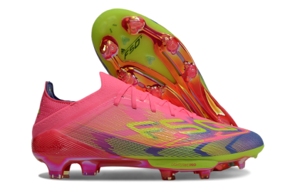 Adidas F50 Elite Lightstrike Pro FG Low-Tops Soccer Cleats - Pink/Blue/Yellow
