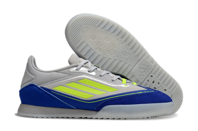 Messi x Adidas F50 Elite IC Low-Tops Soccer Shoes - Grey//Yellow/Blue