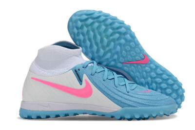 Nike Phantom Luna Elite TF High-Tops Soccer Shoes - Blue/White/Pink
