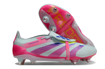 Adidas Predator Elite Foldover Tongue SG Low-Tops Soccer Cleats - Jade/Blue/Pink