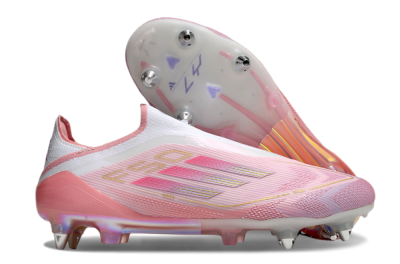 Adidas F50 304 Elite Laceless SG Low-Tops Soccer Cleats - Pink/White/Gold