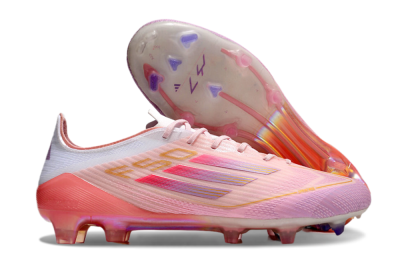 Adidas F50 Elite FG Low-Tops Soccer Cleats - Pink/White/Gold