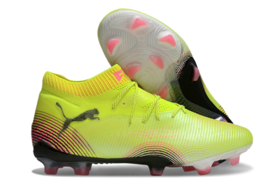 Puma Future 8 Ultimate FG Low-Tops Soccer Cleats - Yellow/Black/Pink