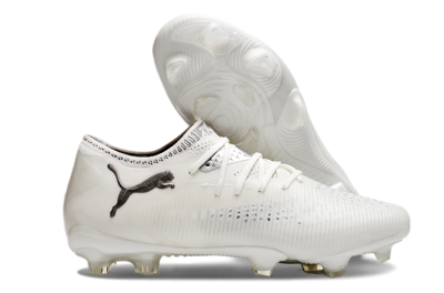 Puma Future 8 Ultimate FG Low-Tops Soccer Cleats - White/Silver/Black
