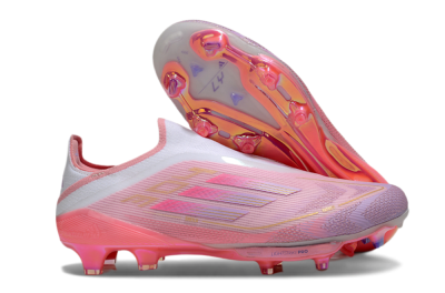 Adidas F50+ Lightstrike Elite Laceless 304 FG Low-Tops Soccer Cleats - Pink/Purple/Gold