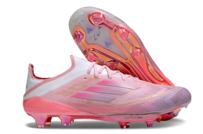 Adidas F50+ Lightstrike 304+ Elite FG Low-Tops Soccer Cleats - Pink/Gold/White