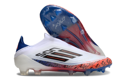 Adidas F50 Elite Laceless FG Low-Tops Soccer Cleats - White/Red/Blue