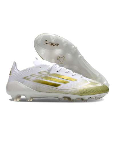 Adidas F50 Elite AG Low-Tops Soccer Cleats - White/Gold