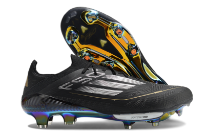 Adidas F50+ Lightstrike Pro Elite FG Low-Tops Soccer Cleats - Black/Silver/Gold