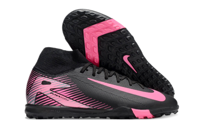 Nike Air Zoom Mercurial Superfly 10 Elite TF High-Tops Soccer Shoes - Black/Pink