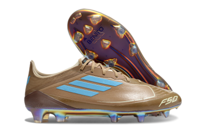 Messi x Adidas F50 Elite FG Low-Tops Soccer Cleats - Brown/White/Blue