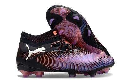 Puma Future 8 Ultimate FG Low-Tops Soccer Cleats - Black/Purple/Red