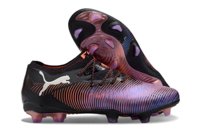 Puma Future 8 Ultimate FG Low-Tops Soccer Cleats - Black/Purple/Red
