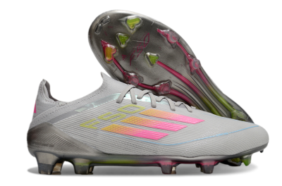 Adidas F50 Elite FG Low-Tops Soccer Cleats - Grey/Pink/Yellow