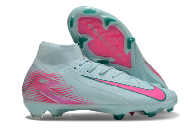 Nike Air Zoom Mercurial Superfly 10 Elite FG High-Tops Soccer Cleats - Jade/Pink/Silver