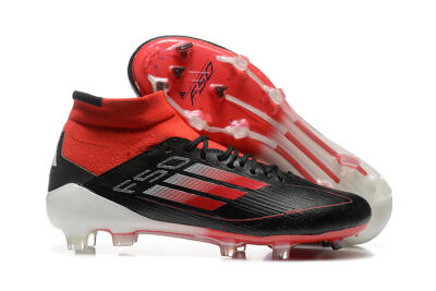 Adidas F50 Elite Mid FG High-Tops Soccer Cleats - Black/Red/White
