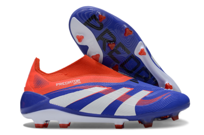 Adidas Predator 25 Elite Laceless FG Low-Tops Soccer Cleats - Blue/White/Red