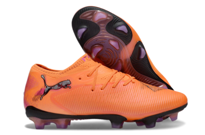 Puma Future 8 Ultimate FG Low-Tops Soccer Cleats - Orange/Purple/Grey