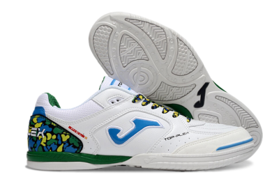 Joma Top Flex IC Low-Tops Soccer Shoes - White/Blue/Green