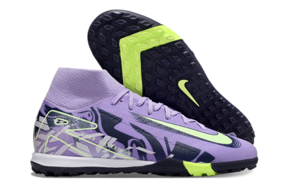 Nike Air Zoom Mercurial Superfly 10 Elite TF High-Tops Soccer Shoes - Purple/Yellow/White