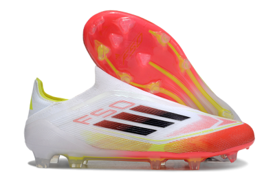 Adidas F50 Elite Laceless FG Low-Tops Soccer Cleats - White/Red/Yellow