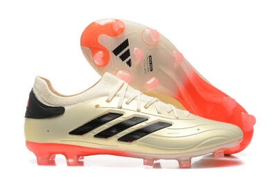 Adidas Copa Pure 2+ FG Low-Tops Soccer Cleats - Beige/Black/Red