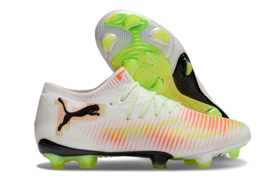 Puma Future 8 Ultimate FG Low-Tops Soccer Cleats - White/Red/Yellow