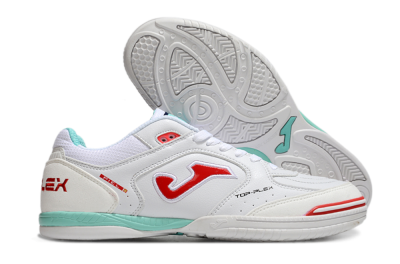 Joma Top Flex IC Low-Tops Soccer Shoes - White/Red/Jade
