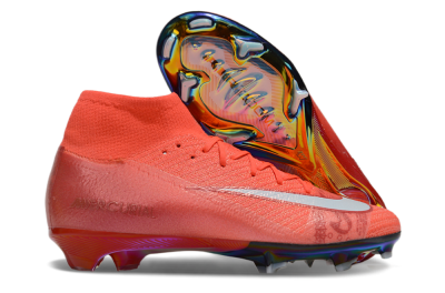 Nike Air Zoom Mercurial Superfly 10 Elite FG High-Tops Soccer Cleats - Red/White