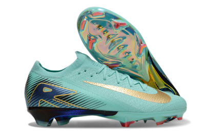 Nike Air Zoom Mercurial Vapor 16 Elite FG Low-Tops Soccer Cleats - Jade/Gold/Blue