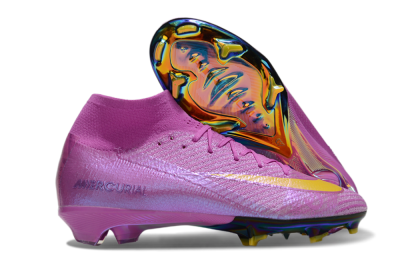 Nike Air Zoom Mercurial Superfly 10 Elite FG High-Tops Soccer Cleats - Purple/Yellow/Gold