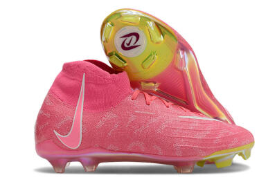 Nike Phantom Luna Elite FG High-Tops Soccer Cleats - Pink/White/Yellow