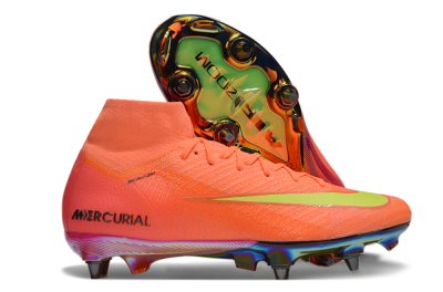 Nike Air Zoom Mercurial Superfly 10 Elite SG High-Tops Soccer Cleats - Red/Yellow/Black