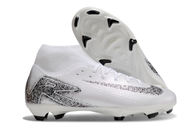 Nike Air Zoom Mercurial Superfly 10 Elite FG High-Tops Soccer Cleats - White/Black