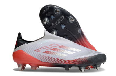 Adidas F50 Elite Laceless SG Low-Tops Soccer Cleats - White/Silver/Red/Black