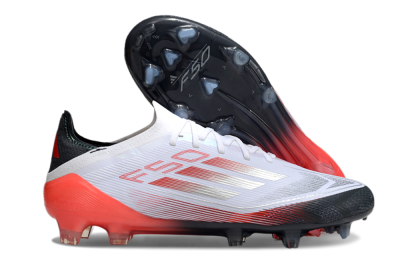 Adidas F50 Elite FG Low-Tops Soccer Cleats - White/Silver/Red/Black