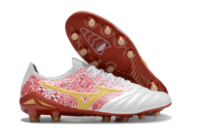 Mizuno Morelia Neo 4 Bate FG Low-Tops Soccer Cleats - White/Red/Yellow