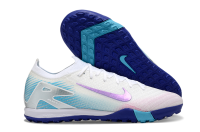 Nike Air Zoom Mercurial Vapor 16 Elite TF Low-Tops Soccer Shoes - White/Purple/Silver/Jade
