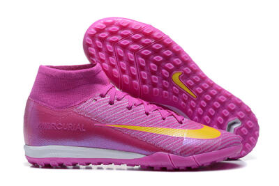 Nike Air Zoom Mercurial Superfly 10 Elite TF High-Tops Soccer Shoes - PurpleYellow/White