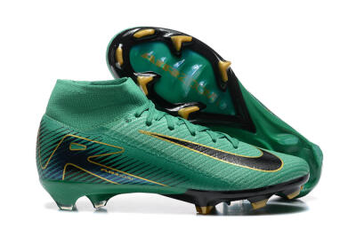 Nike Air Zoom Mercurial Superfly 10 Elite FG High-Tops Soccer Cleats - Green/Gold/White