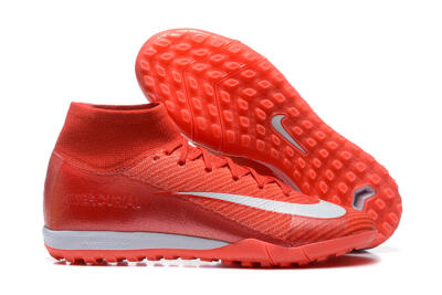 Nike Air Zoom Mercurial Superfly 10 Elite TF High-Tops Soccer Shoes - Red/White