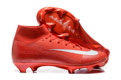 Nike Air Zoom Mercurial Superfly 10 Elite FG High-Tops Soccer Cleats - Red/White